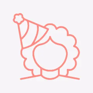 lady with birthday hat
